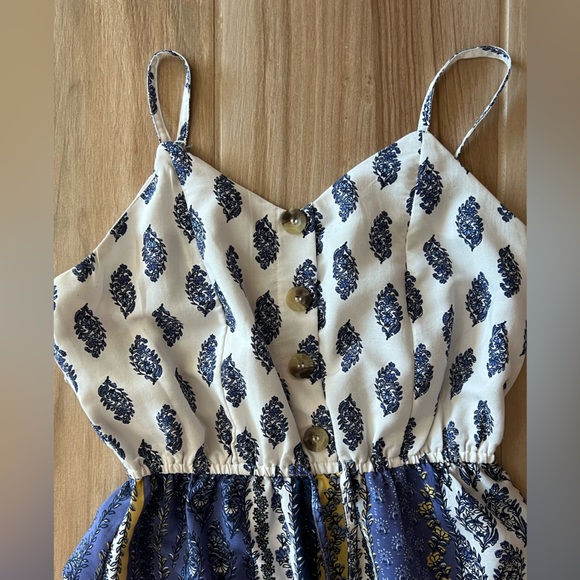 Women Floral Print Sleeveless Beach Bohemian Mini Dress Ladies Summer Dress - Picture 3 of 3